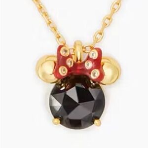 Kate Spade Gold Necklace with Black and Red Pendant